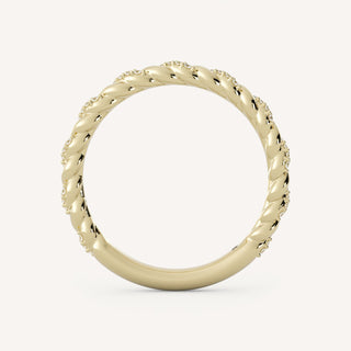 0.10 TCW Round Twisted Diamond Wedding Band