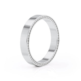 Unique wedding band with round diamonds – modern design with artistic flair