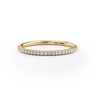 Round diamond half eternity wedding band – classic sparkle with timeless elegance