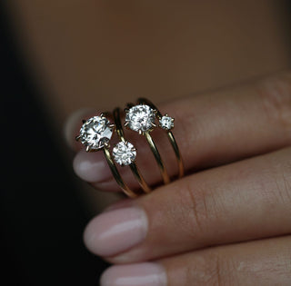 0.10 CT Round Solitaire CVD G/VS1 Diamond Engagement Ring - violetjewels