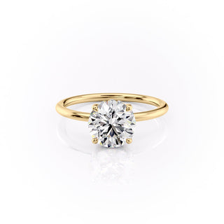 1.50 -3.50 CT Round  Lab Grown Diamond Hidden Halo Engagement Ring