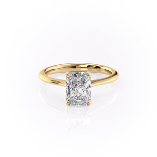 1.0 -3.0 CT Radiant  Lab Grown Diamond Solitaire Engagement Ring