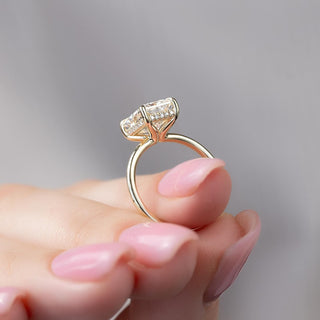 1.0-3.0 CT Radiant  Lab Grown Diamond Hidden Halo Engagement Ring