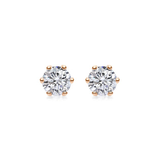 0.5 CT Round Solitaire G/VVS Lab Grown Diamond Earrings - violetjewels