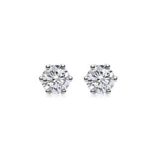 0.5 CT Round Solitaire G/VVS Lab Grown Diamond Earrings - violetjewels