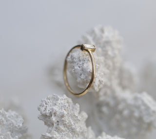 0.11 CT Baguette Solitaire CVD E/VS1 Diamond Engagement Ring - violetjewels