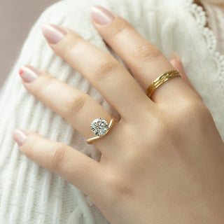 1.50-3.50 CT Round  Lab Grown Diamond Unique Engagement Ring