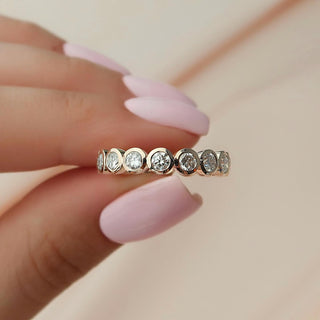 2.0 TCW Round Diamond Bezel Eternity Wedding Band