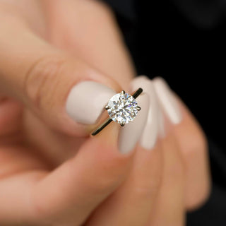 1.0-3.0 CT Round  Lab Grown Diamond Hidden Halo Engagement Ring