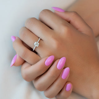 1.0-3.0 CT Cushion  Lab Grown Diamond Hidden Halo & Pave Engagement Ring