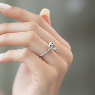 150-3.50 CT Emerald  Lab Grown Diamond Bezel Soliaire Engagement Ring