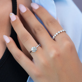 150-3.50 CT Round  Lab Grown Diamond Hidden Halo Engagement Ring