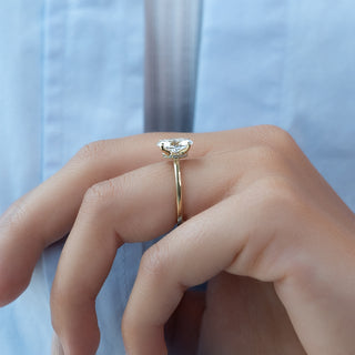 150-3.50 CT Oval  Lab Grown Diamond Hidden Halo Engagement Ring