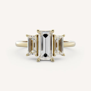1.0 CT - 3.0 CT Baguette Three stone Engagement Ring