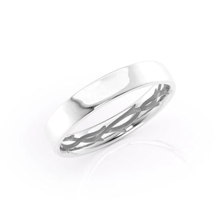 Minimalist plain wedding band with smooth polished finish – timeless unisex ring