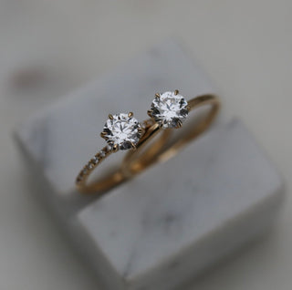 0.75 CT Round Solitaire CVD E/VS2 Diamond Engagement Ring - violetjewels