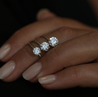 1.0 CT Round Solitaire CVD E/VS1 Diamond Engagement Ring - violetjewels