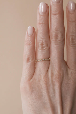 0.06 TCW Round Miilgrain Diamond Wedding Band