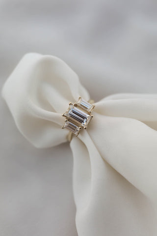 1.0 CT - 3.0 CT Baguette Three stone Engagement Ring