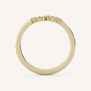 0.12 TCW Round Curved Diamond Wedding Band