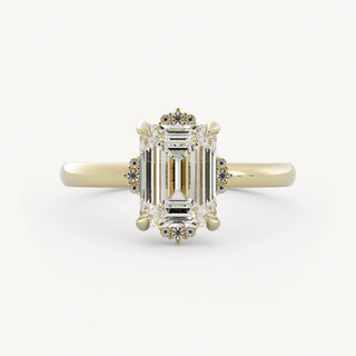 1.75 CT - 3.50 CT Emerald Cluster Diamond Engagement Ring