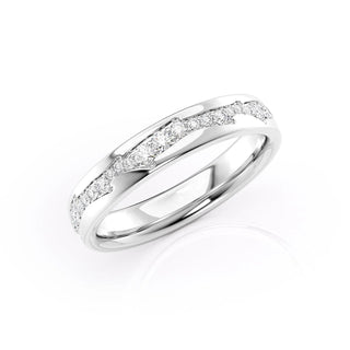 Twig wedding band with round diamonds – elegant, organic design inspired by nature