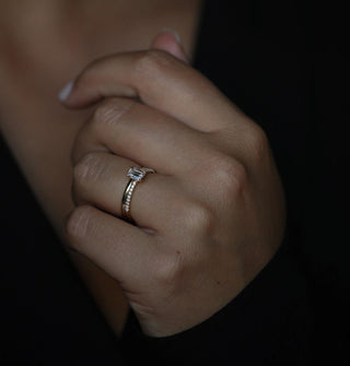 0.50 CT Emerald Solitaire CVD E/VVS1 Diamond Engagement Ring - violetjewels