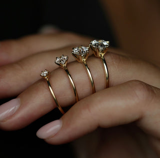 0.10 CT Round Solitaire CVD G/VS1 Diamond Engagement Ring - violetjewels