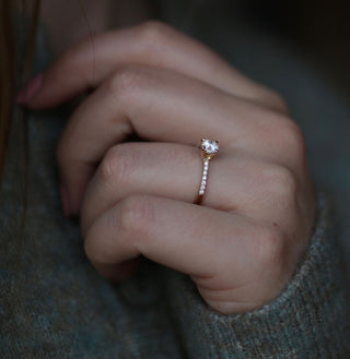 0.50 CT Round Solitaire CVD F/VVS1 Diamond Engagement Ring - violetjewels