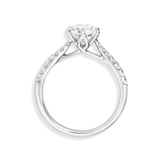 1.21-3.50 CT Round  Lab Grown Diamond Pave Engagement Ring