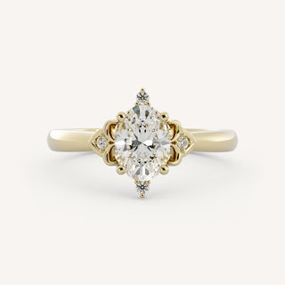 1.0 CT - 3.0 CT Oval Cluster Engagement Ring