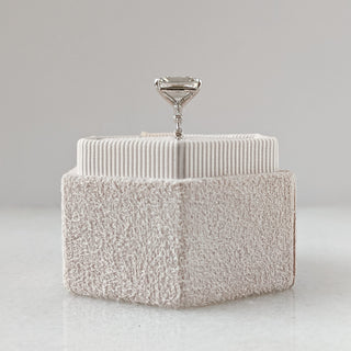 Emerald cut lab grown diamond dainty engagement ring in 14K gold with delicate setting, designed for subtle sparkle and elegance.