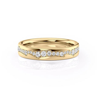 Twig wedding band with round diamonds – elegant, organic design inspired by nature