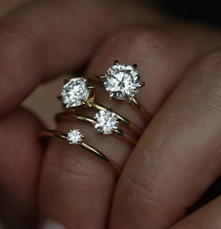 1.50 CT Round Solitaire CVD E/VS2 Diamond Engagement Ring - violetjewels