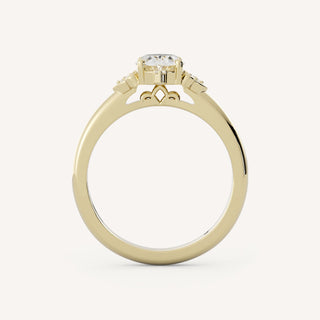 1.0 CT - 3.0 CT Oval Cluster Engagement Ring