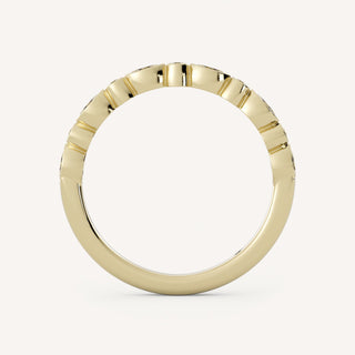 0.25 TCW Marquise & Round Half Eternity Diamond Wedding Band