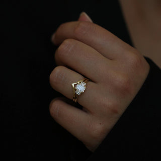 1.18 CT Radiant 3 Stones CVD E/VS1 Diamond Engagement Ring - violetjewels