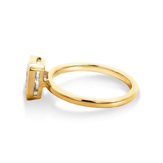 1.50-3.50 CT Radiant  Lab Grown Diamond Bezel Engagement Ring