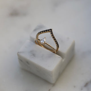 0.20 CT Pear Solitaire CVD F/VVS1 Diamond Engagement Ring - violetjewels