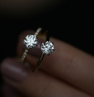 0.75 CT Round Solitaire CVD E/VS2 Diamond Engagement Ring - violetjewels