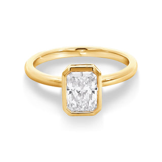 1.50-3.50 CT Radiant  Lab Grown Diamond Bezel Engagement Ring