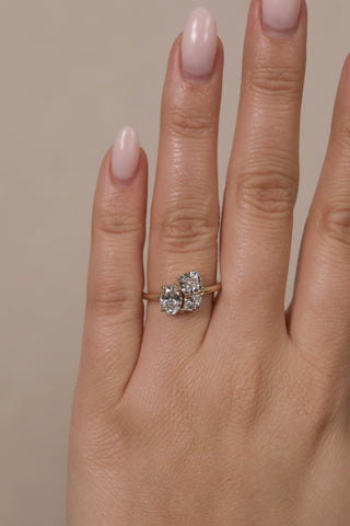 1.6 TCW Oval, Cushion, Marquise Three Stone Engagement Ring