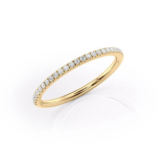 Round diamond half eternity wedding band – classic sparkle with timeless elegance