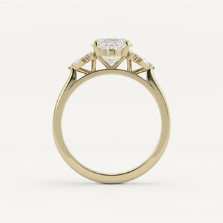 1.0 CT - 3.0 CT Oval Cluster Engagement Ring