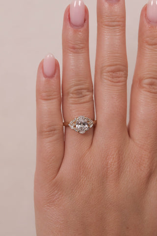 1.0 CT - 3.0 CT Oval Cluster Engagement Ring