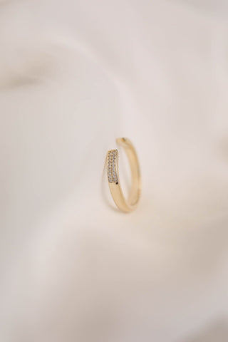 0.09 TCW Round Open Band Diamond Wedding Band