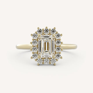 1.0 CT - 3.0 CT Emerald Halo Engagement Ring
