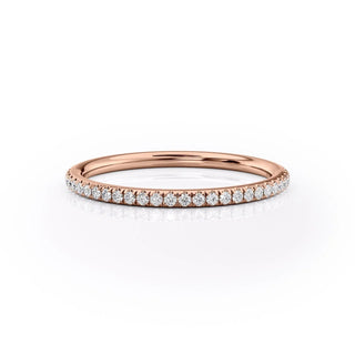 Round diamond half eternity wedding band – classic sparkle with timeless elegance