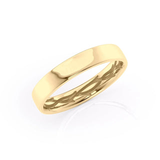 Minimalist plain wedding band with smooth polished finish – timeless unisex ring