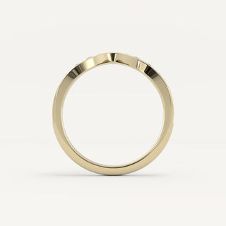 0.18 TCW Round Curved Diamond Wedding Band